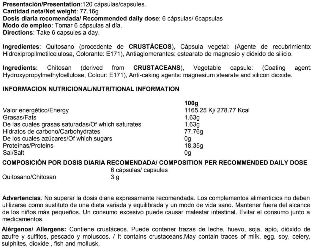 Información nutricional