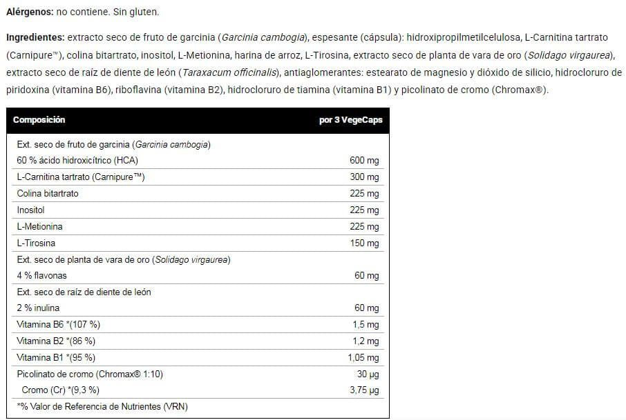 Información nutricional
