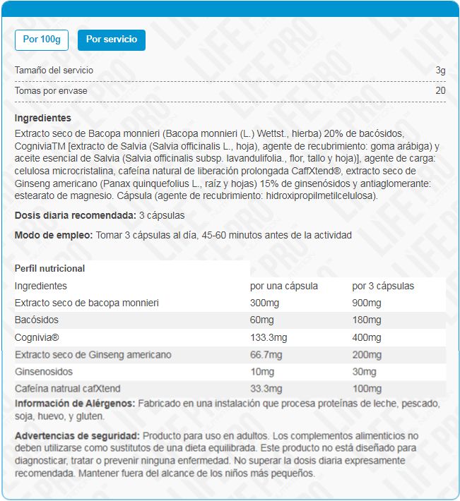 Información nutricional