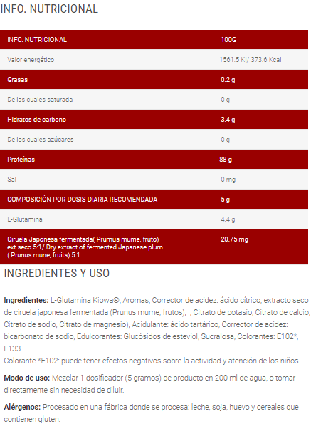 Información nutricional