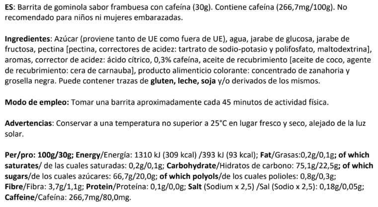 Información nutricional