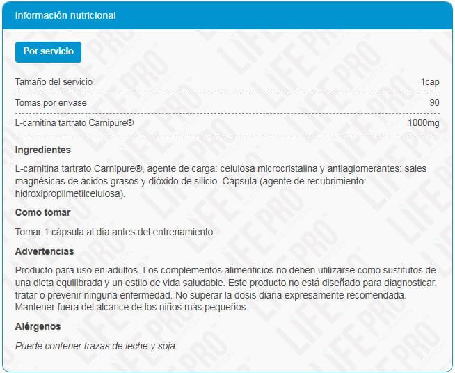 Información nutricional