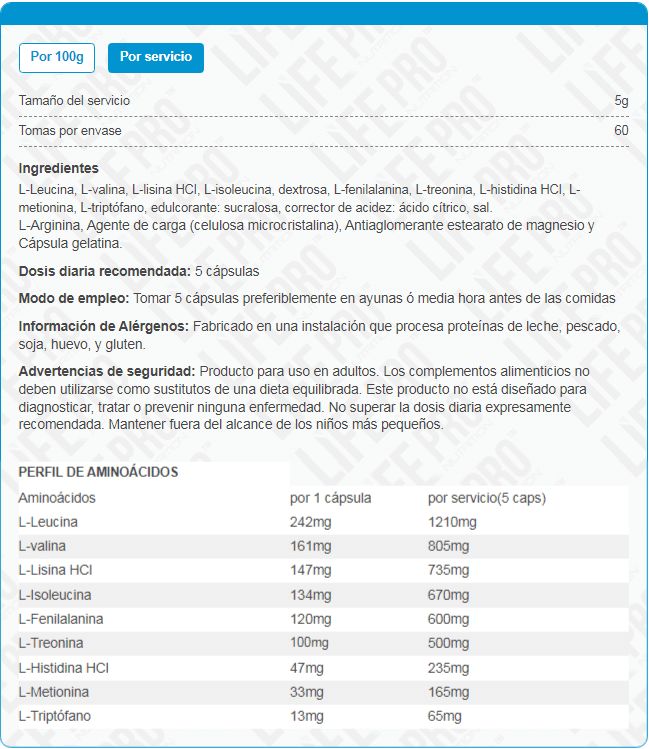 Información nutricional