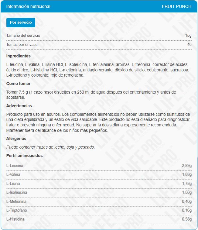 Información nutricional