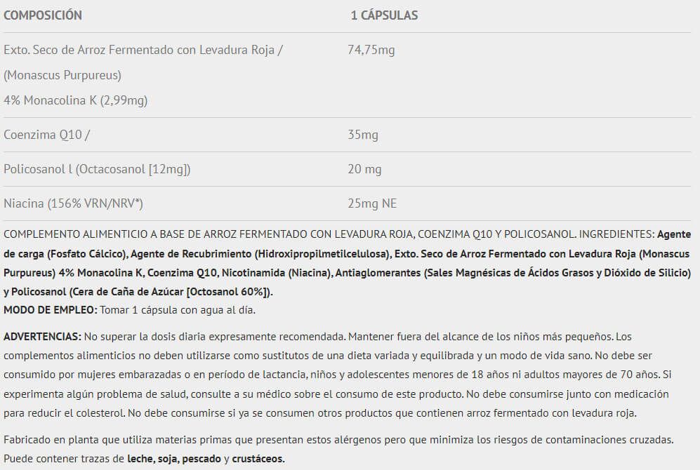 Información nutricional