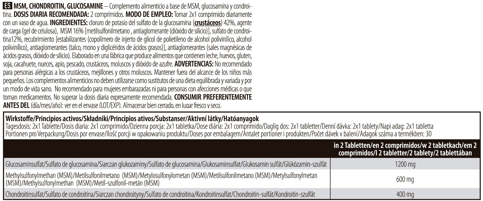 Información nutricional