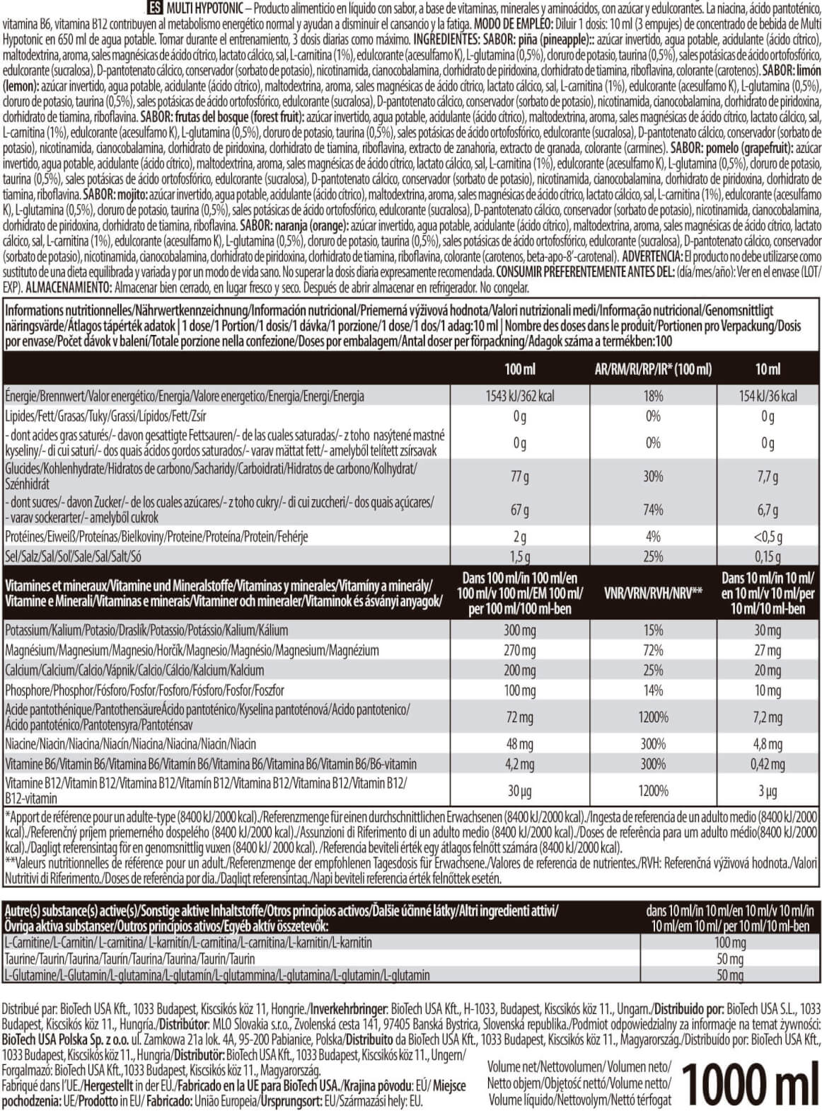 Información nutricional