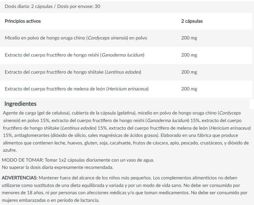 Información nutricional