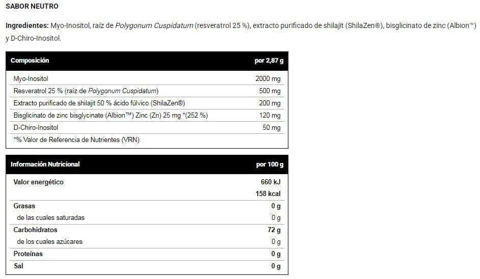 Información nutricional