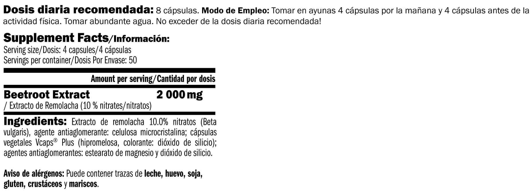 Información nutricional