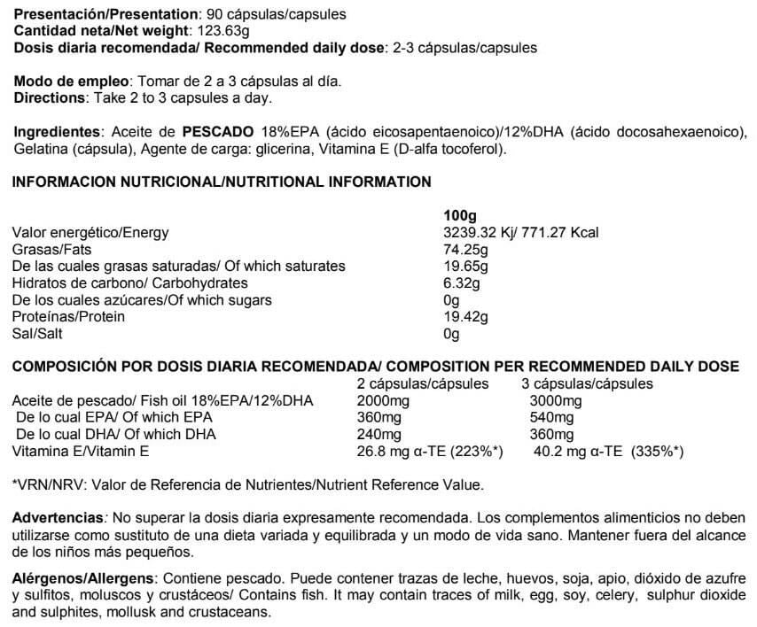 Información nutricional