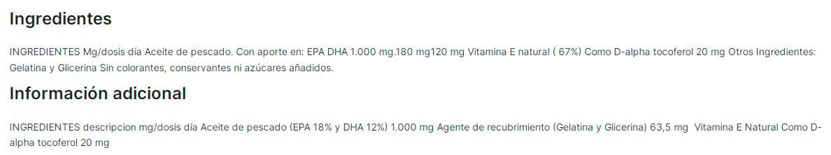 Información nutricional