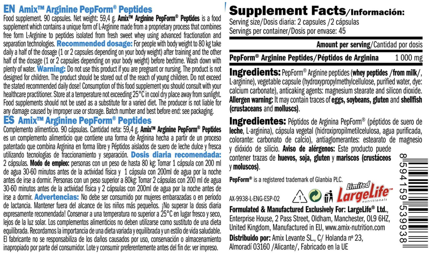 Información nutricional