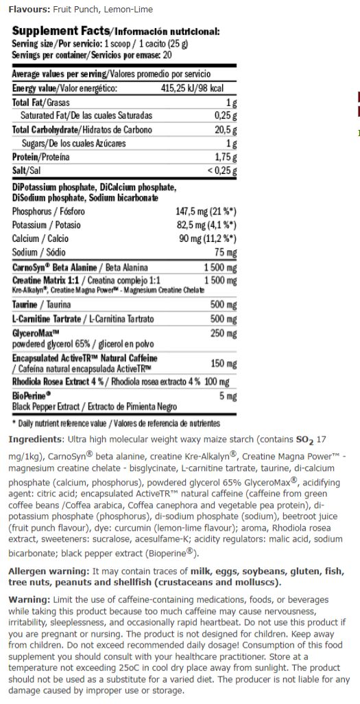 Información nutricional
