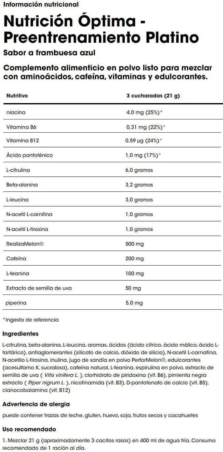 Información nutricional