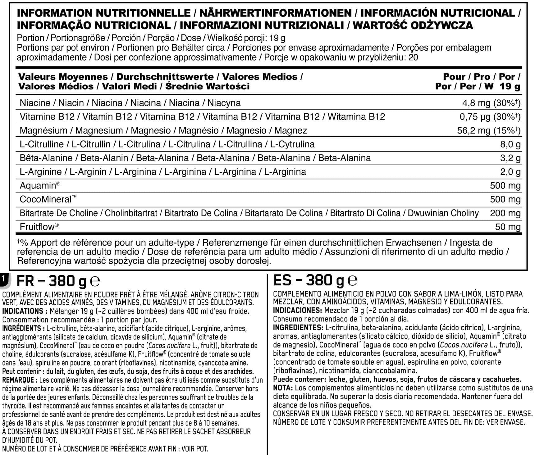 Información nutricional