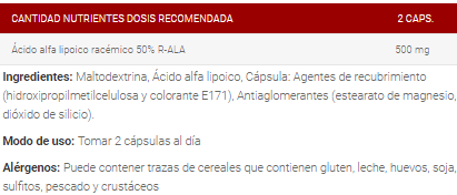 Información nutricional