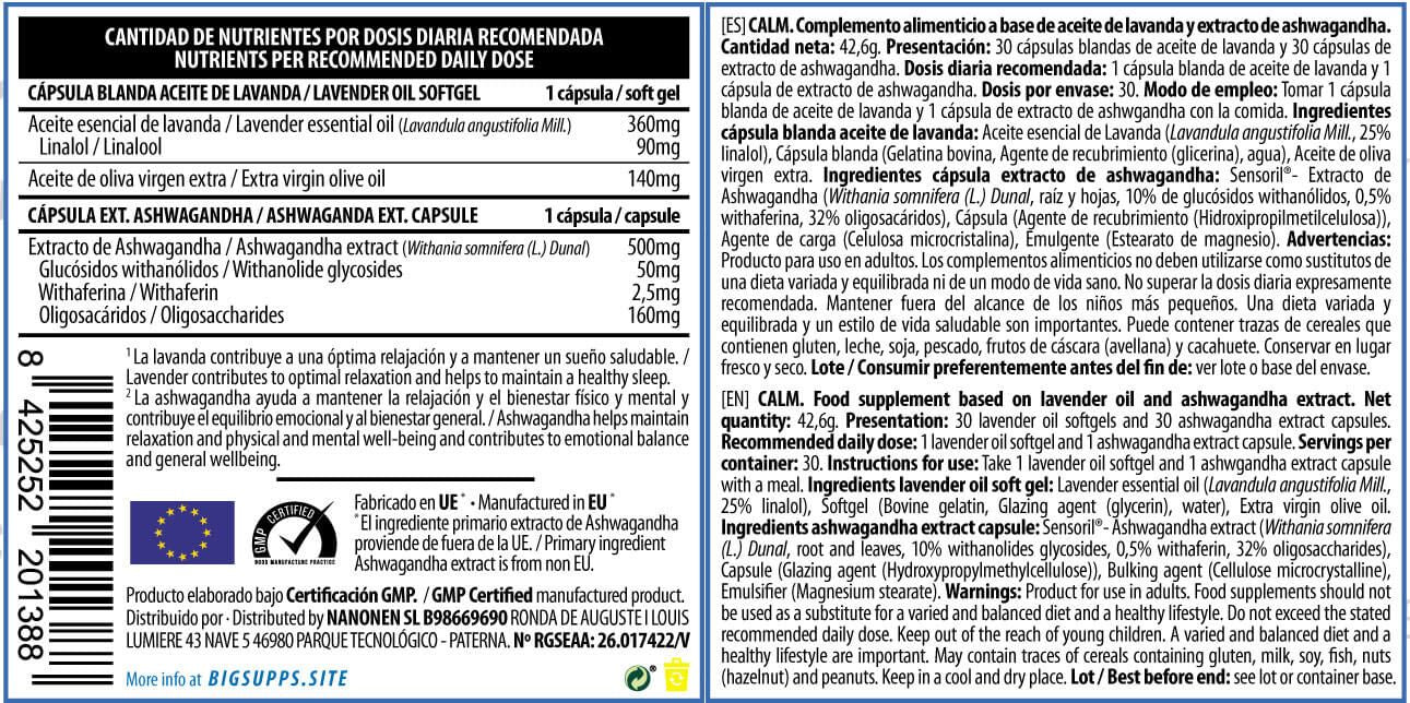 Información nutricional