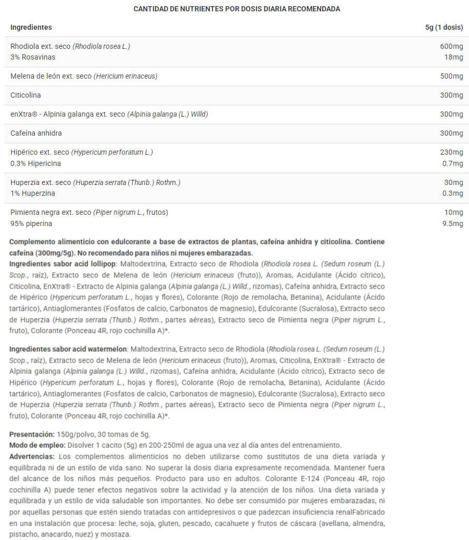 Información nutricional