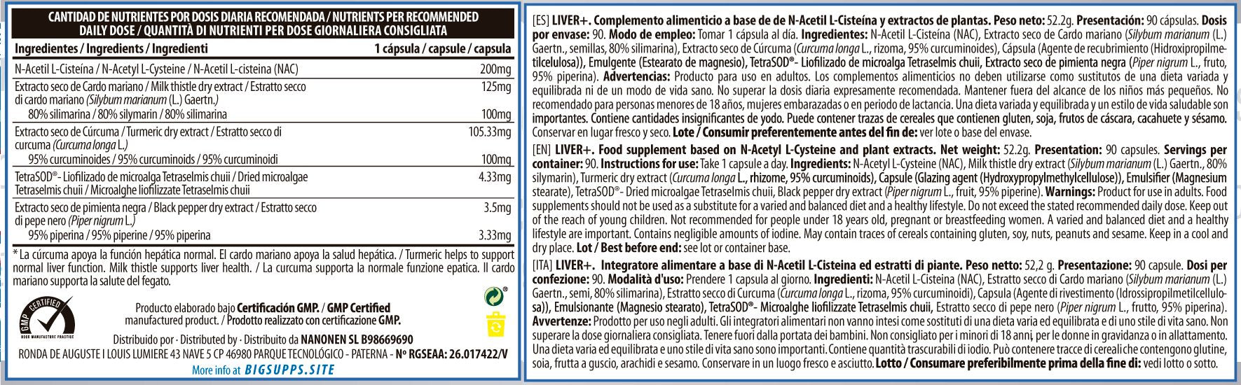Información nutricional