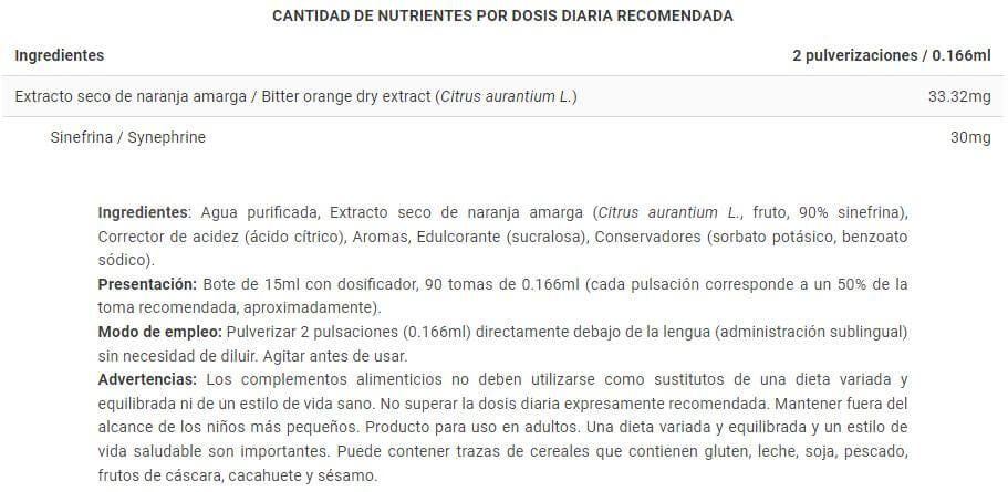 Información nutricional