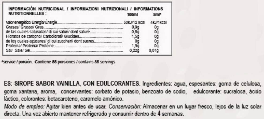Información nutricional