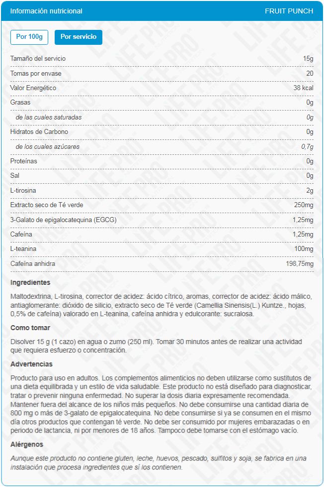 Información nutricional