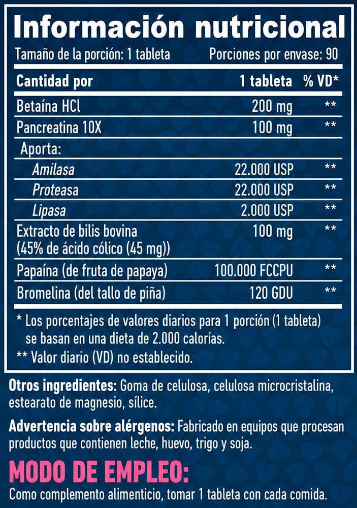 Información nutricional