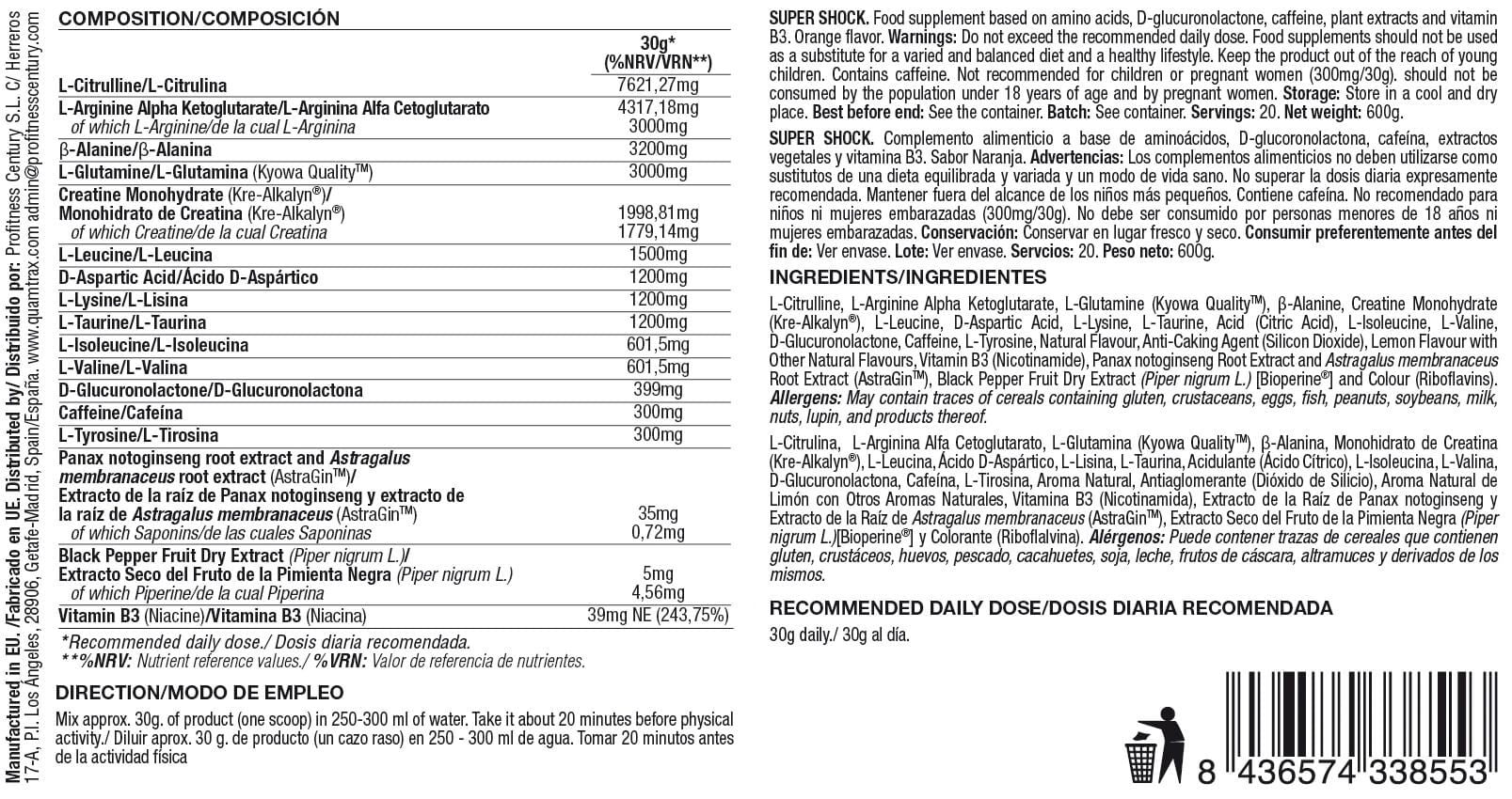 Información nutricional