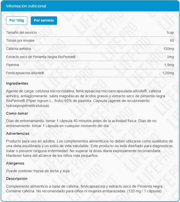 Información nutricional