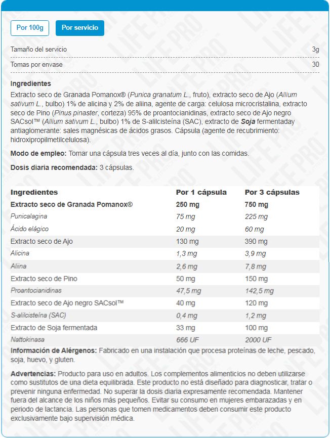 Información nutricional