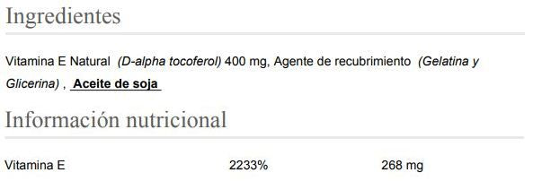 Información nutricional