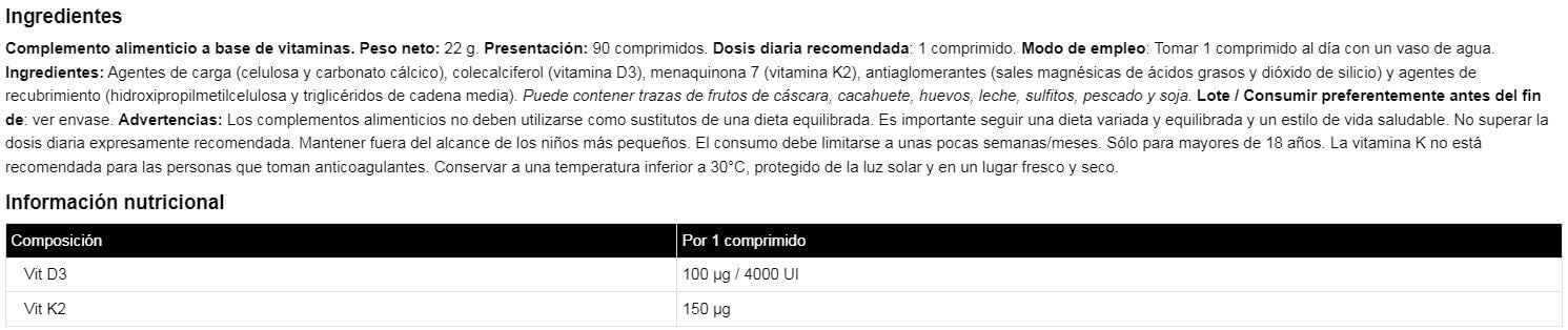Información nutricional