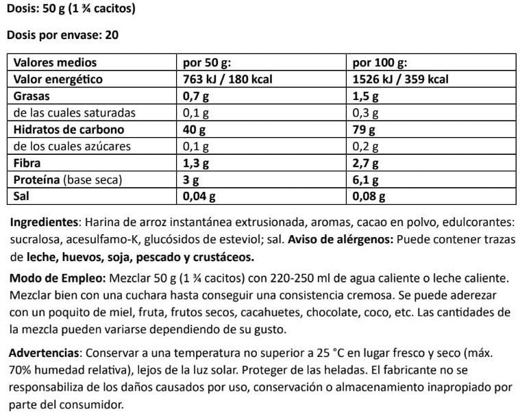 Información nutricional