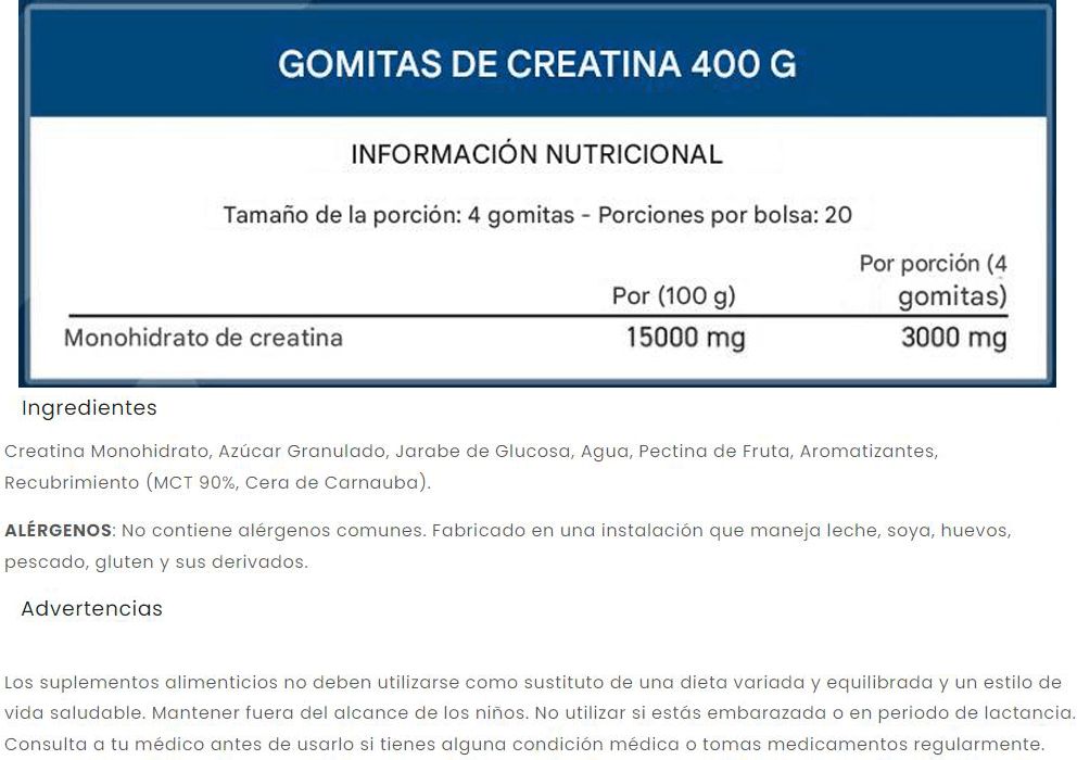 Información nutricional