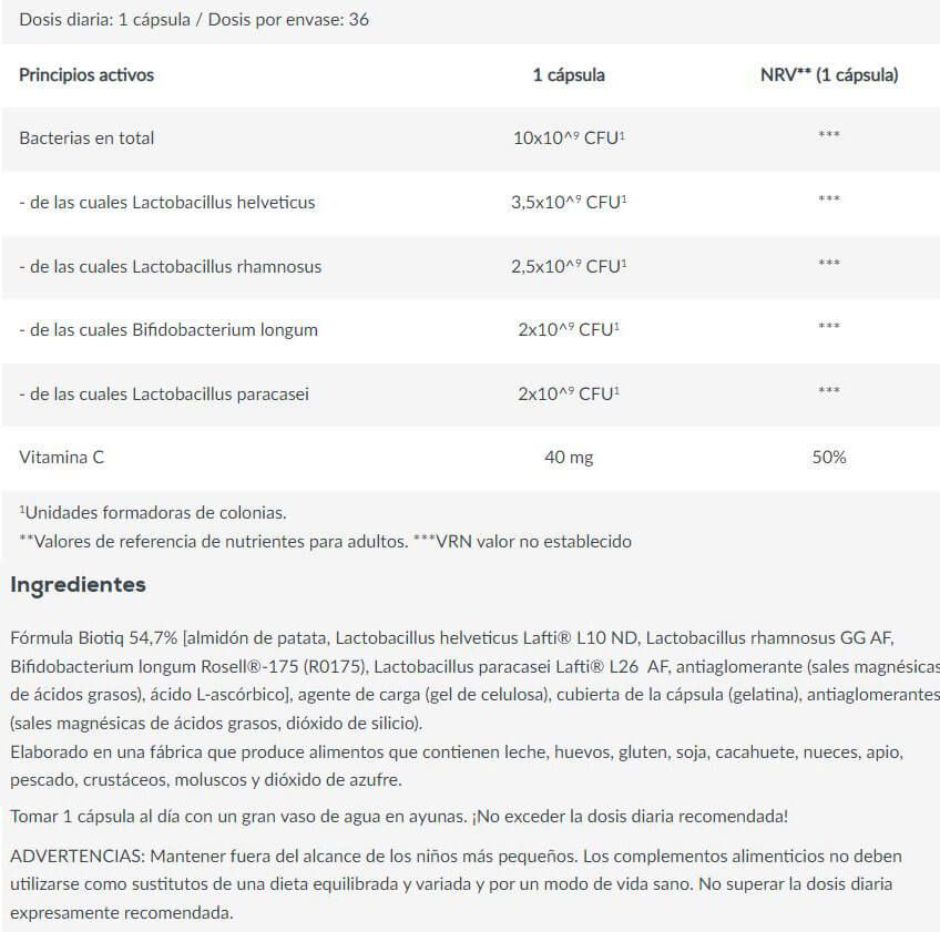 Información nutricional