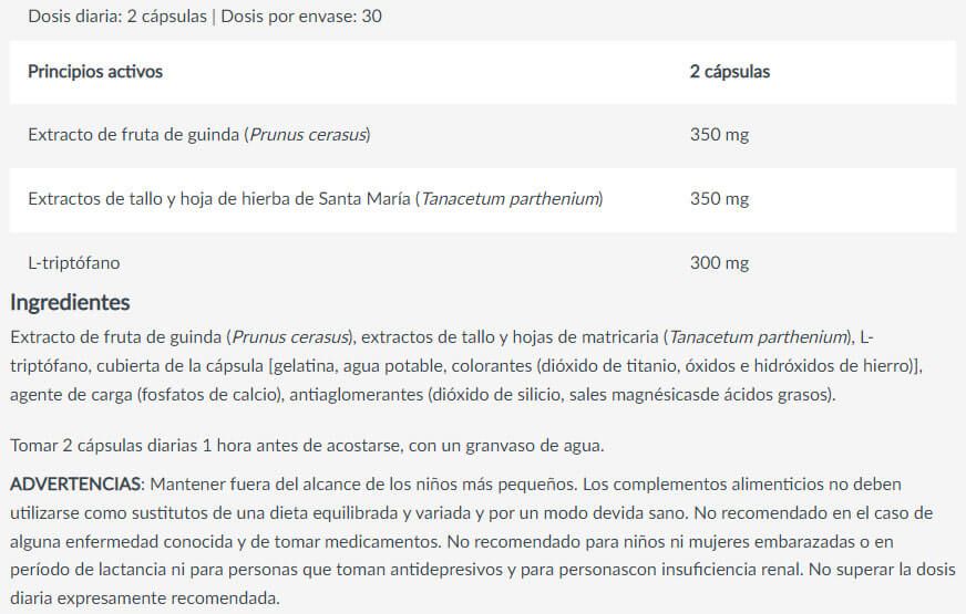Información nutricional