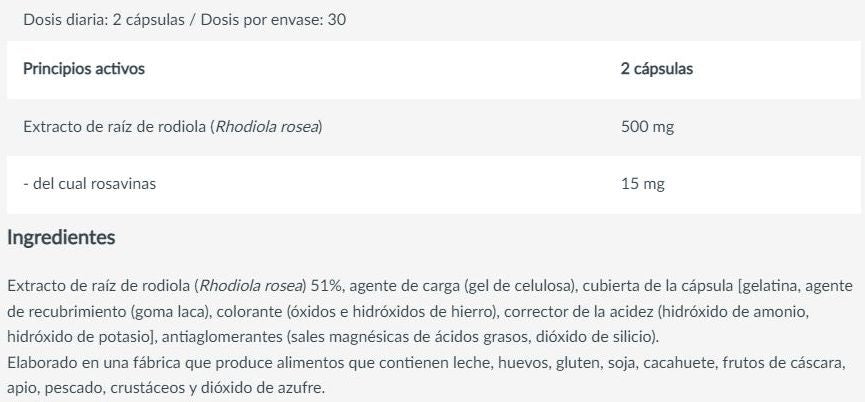 Información nutricional