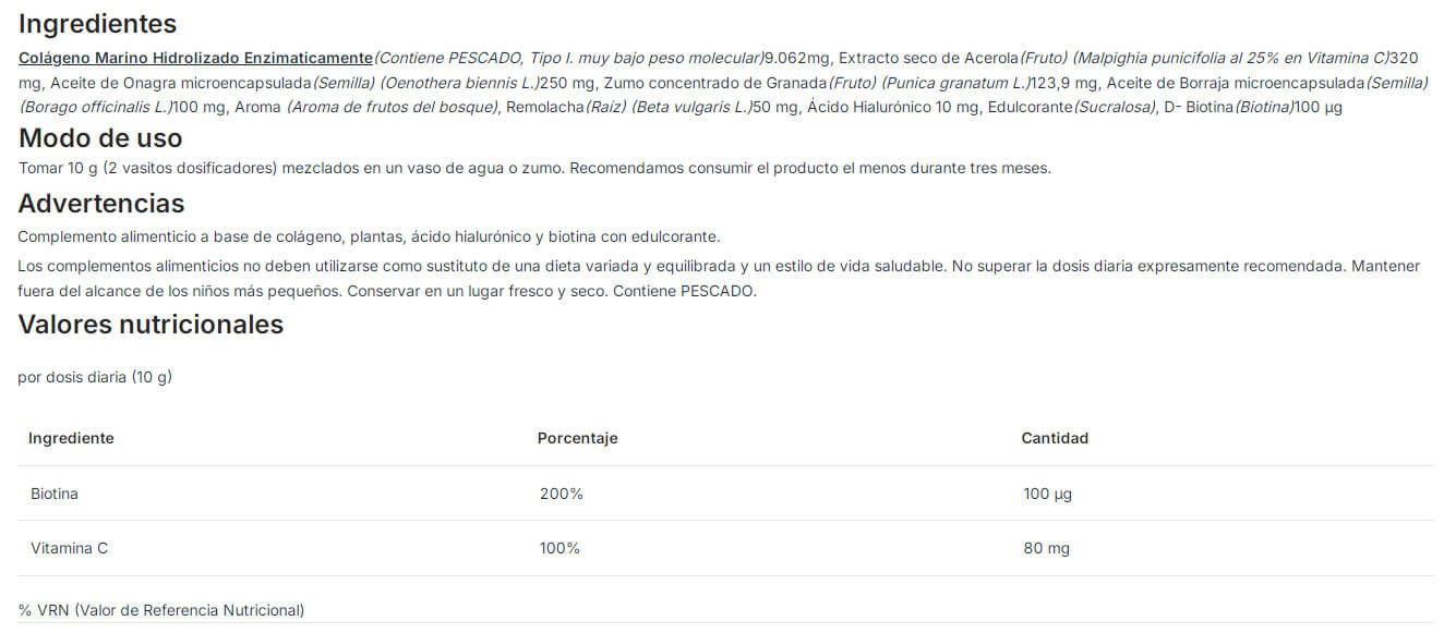 Información nutricional