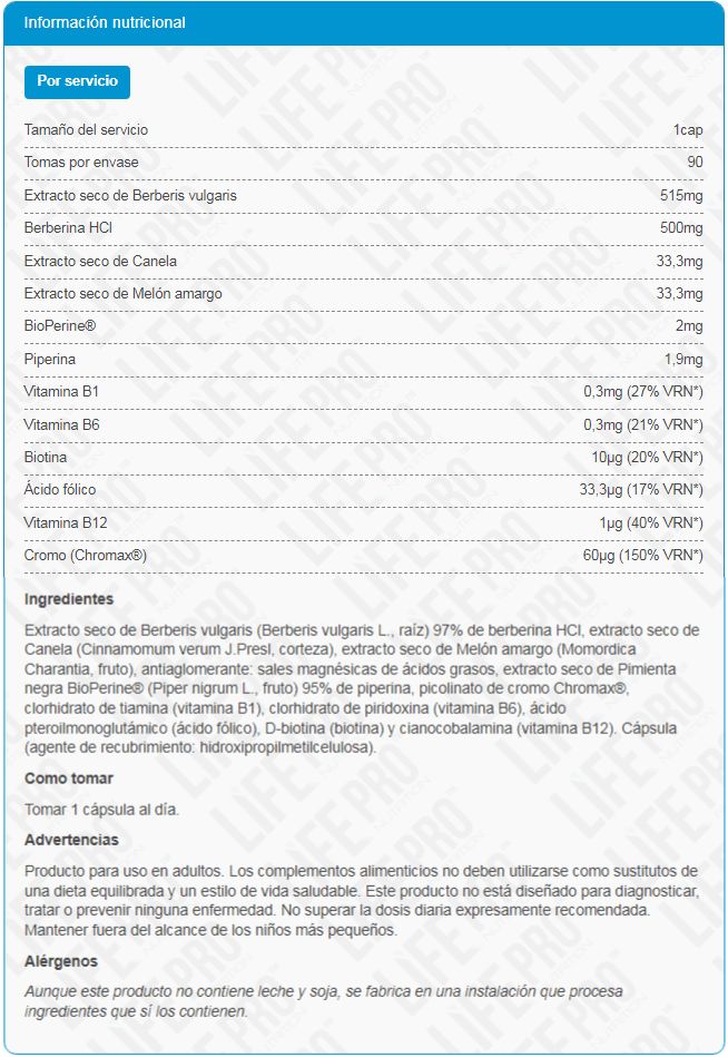 Información nutricional