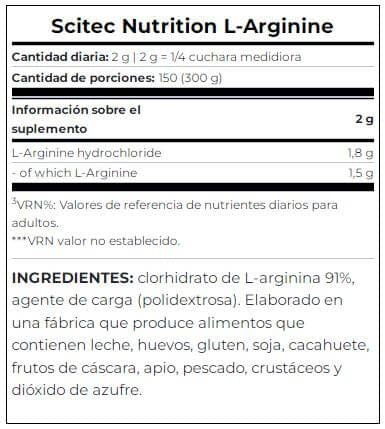 Información nutricional