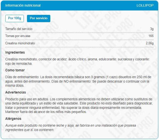 Información nutricional
